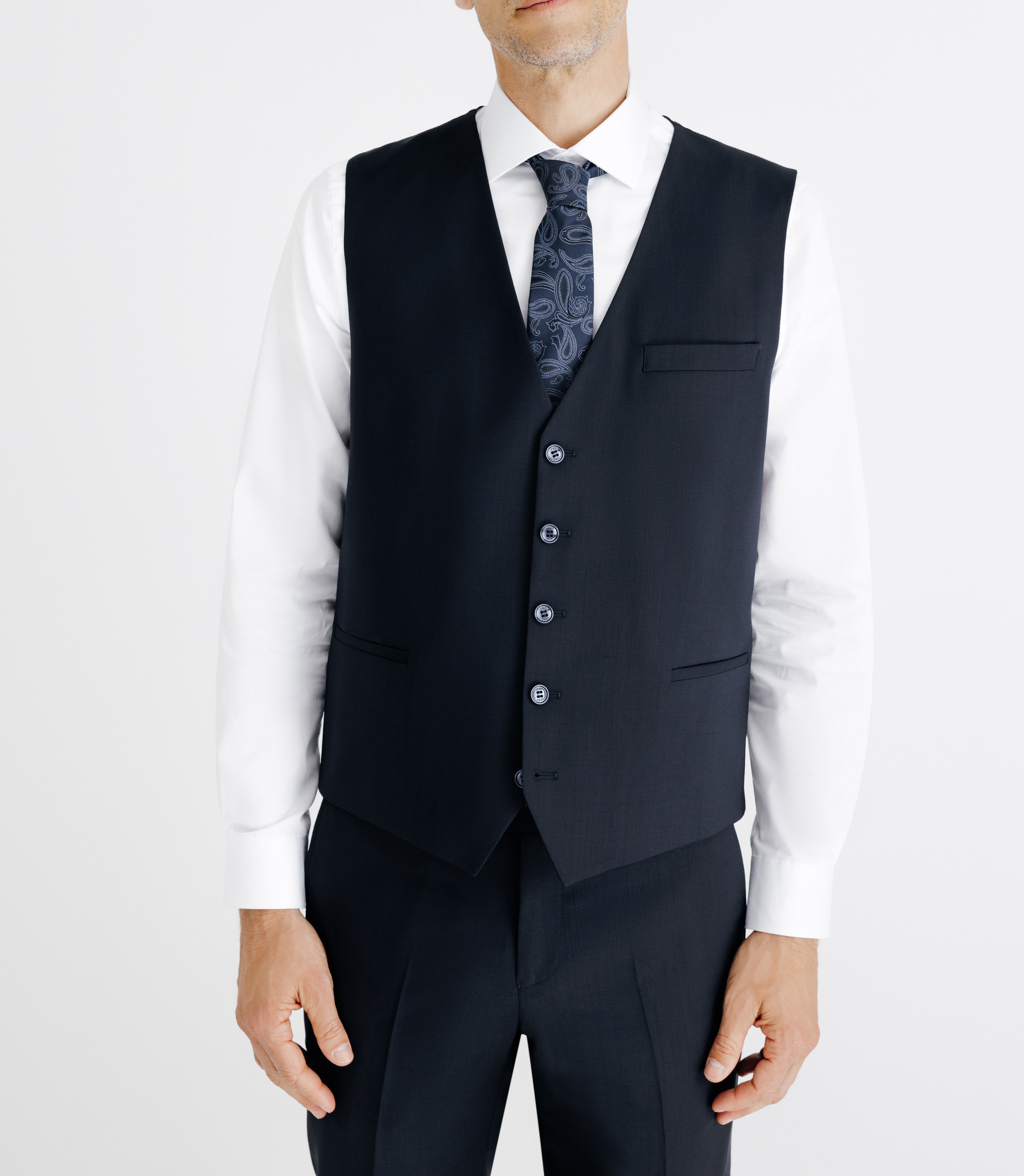 Gilet ville 5 boutons marine - IZAC