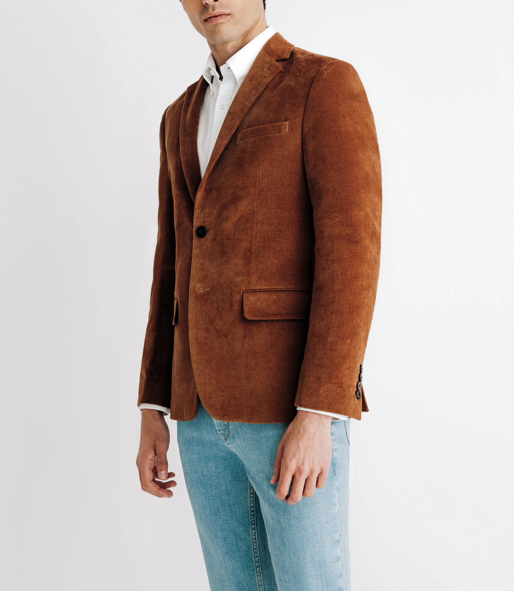 Veste en velours fantaisie camel - IZAC