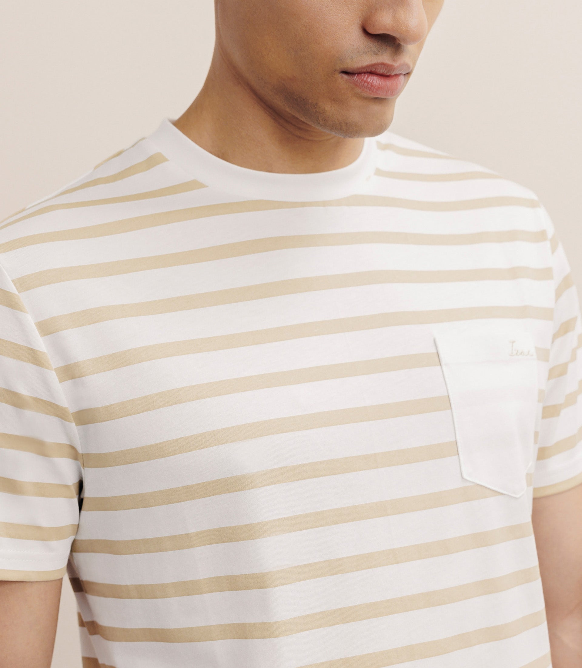 T-shirt marinière camel - IZAC