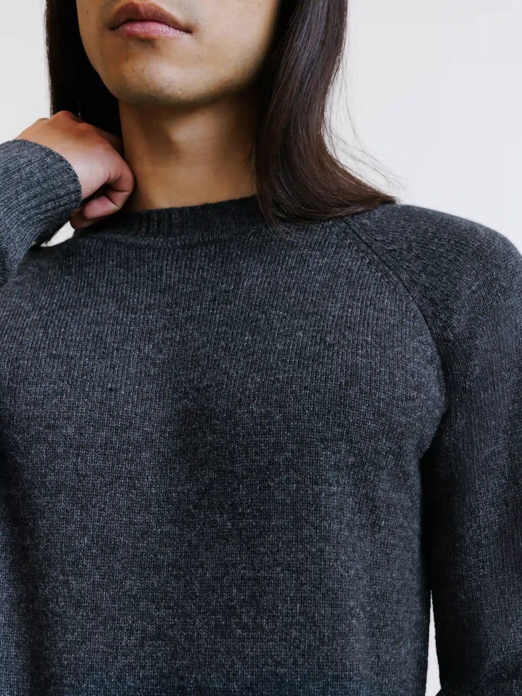 Pull en laine col rond anthracite - IZAC