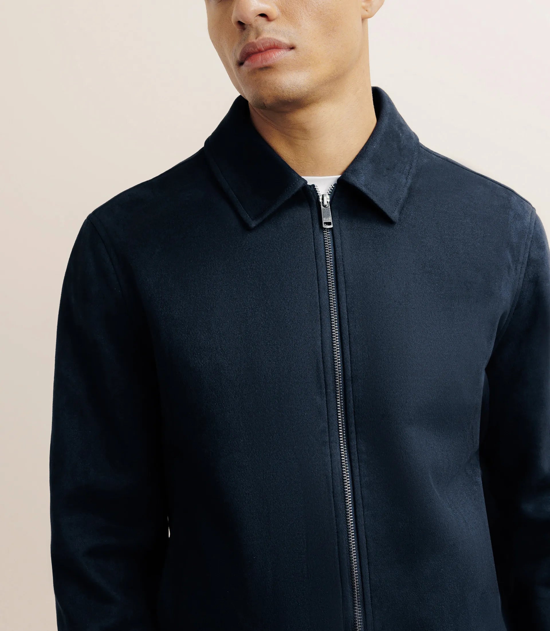 Blouson en suédine marine - IZAC