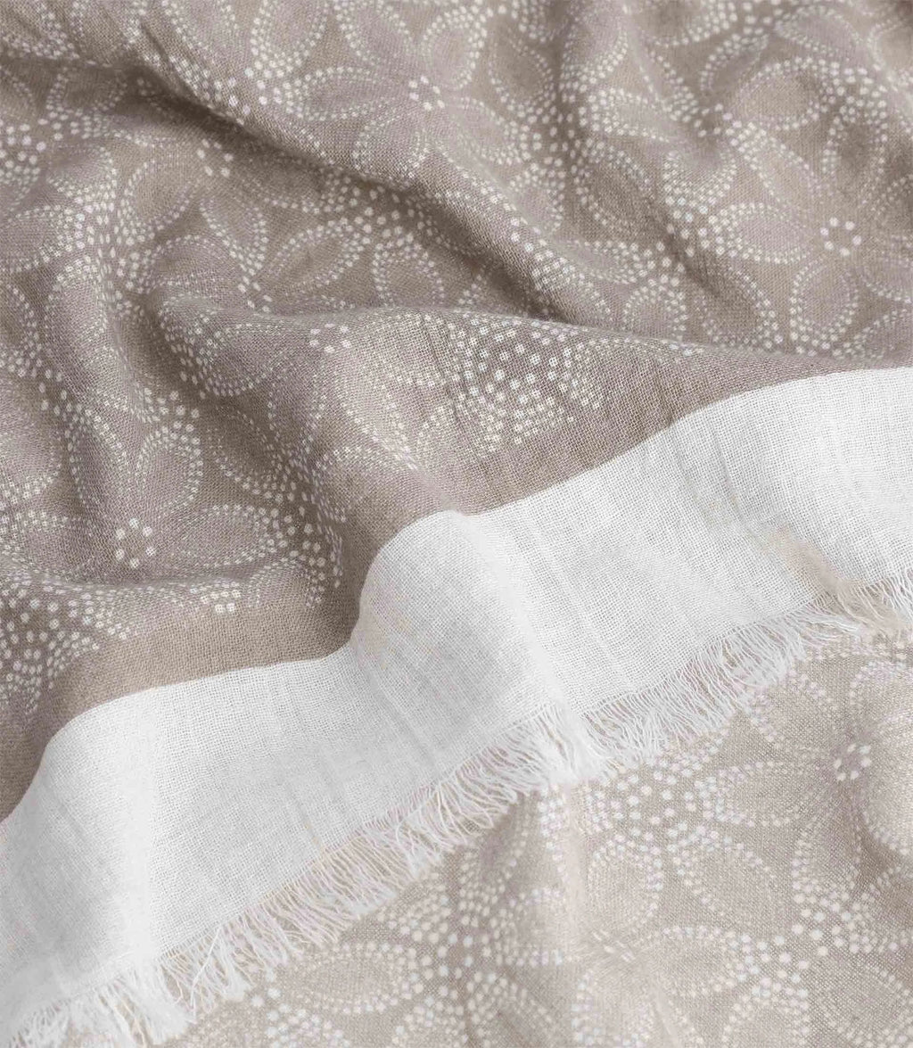 Écharpe fantaisie beige - IZAC