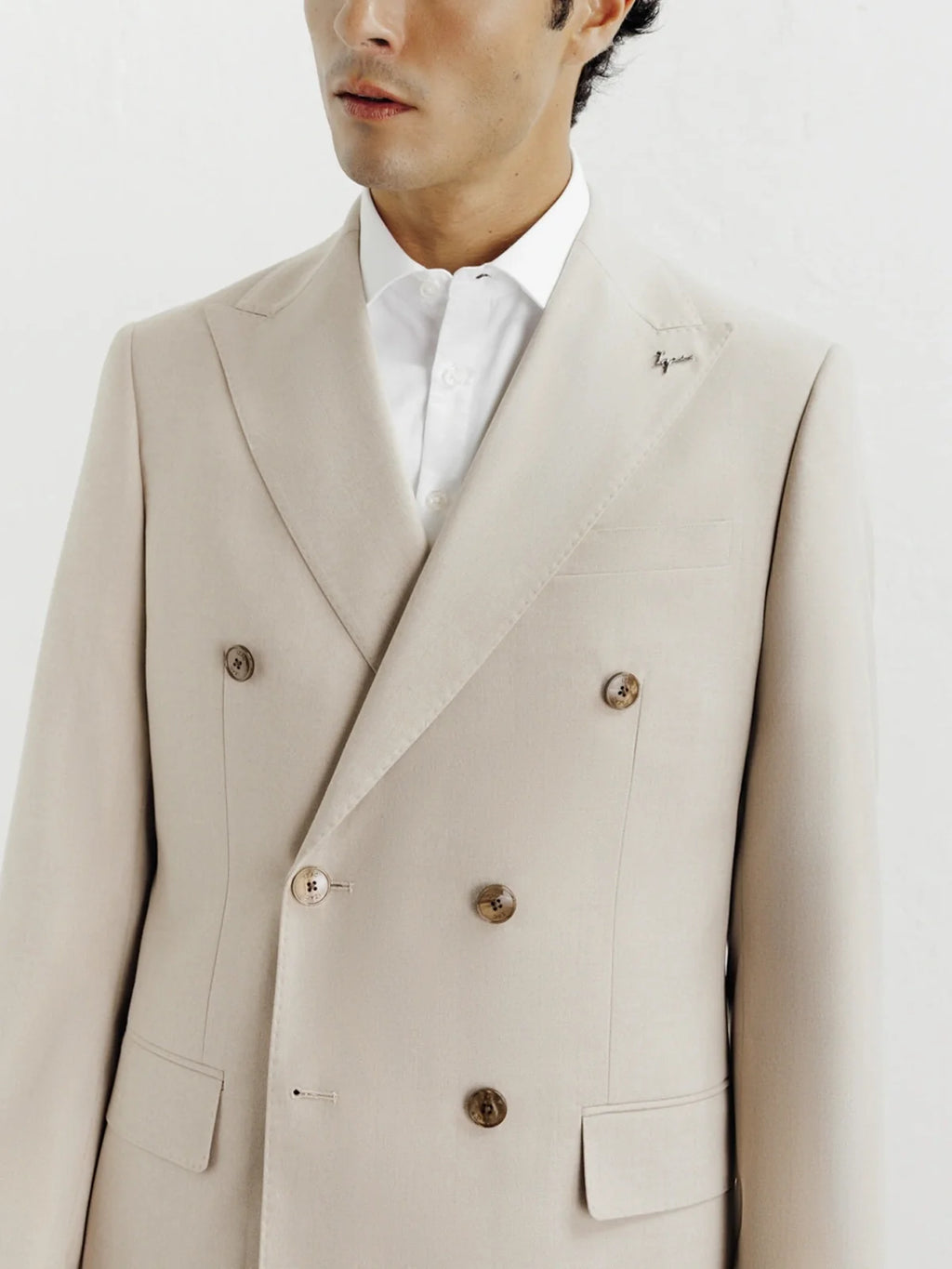 Costume croisé beige - IZAC
