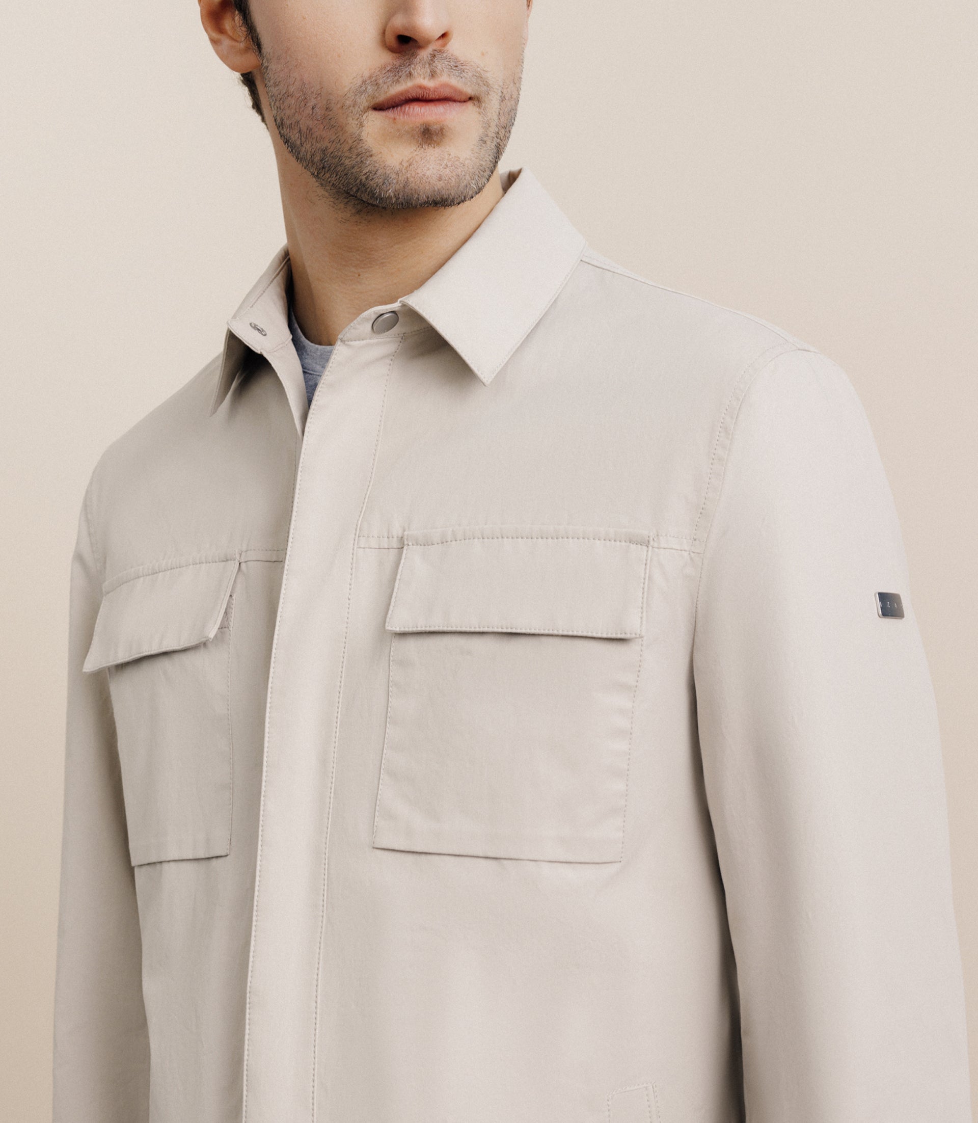 Veste casual 100% coton beige - IZAC