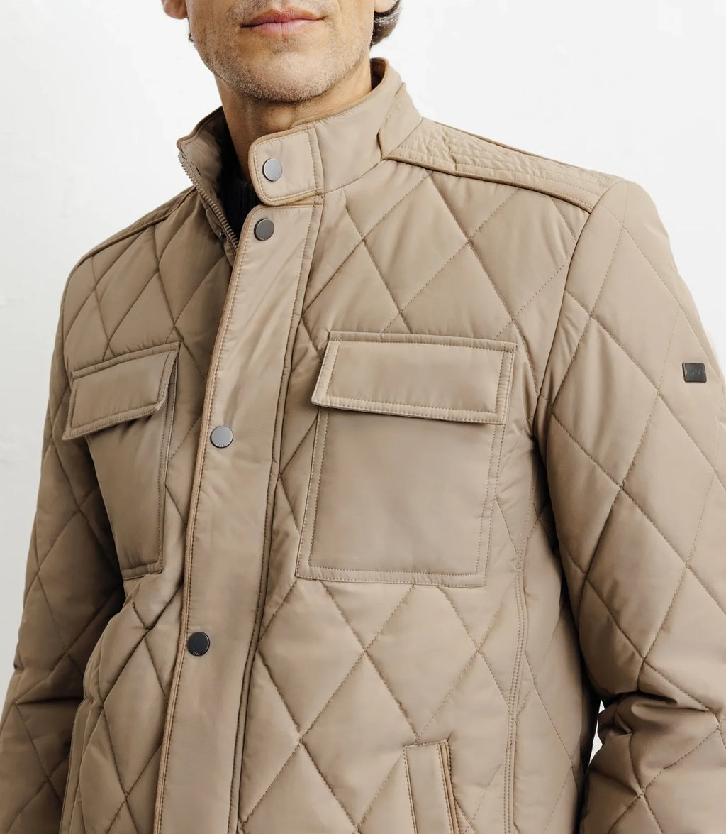 Blouson col chemise beige - IZAC
