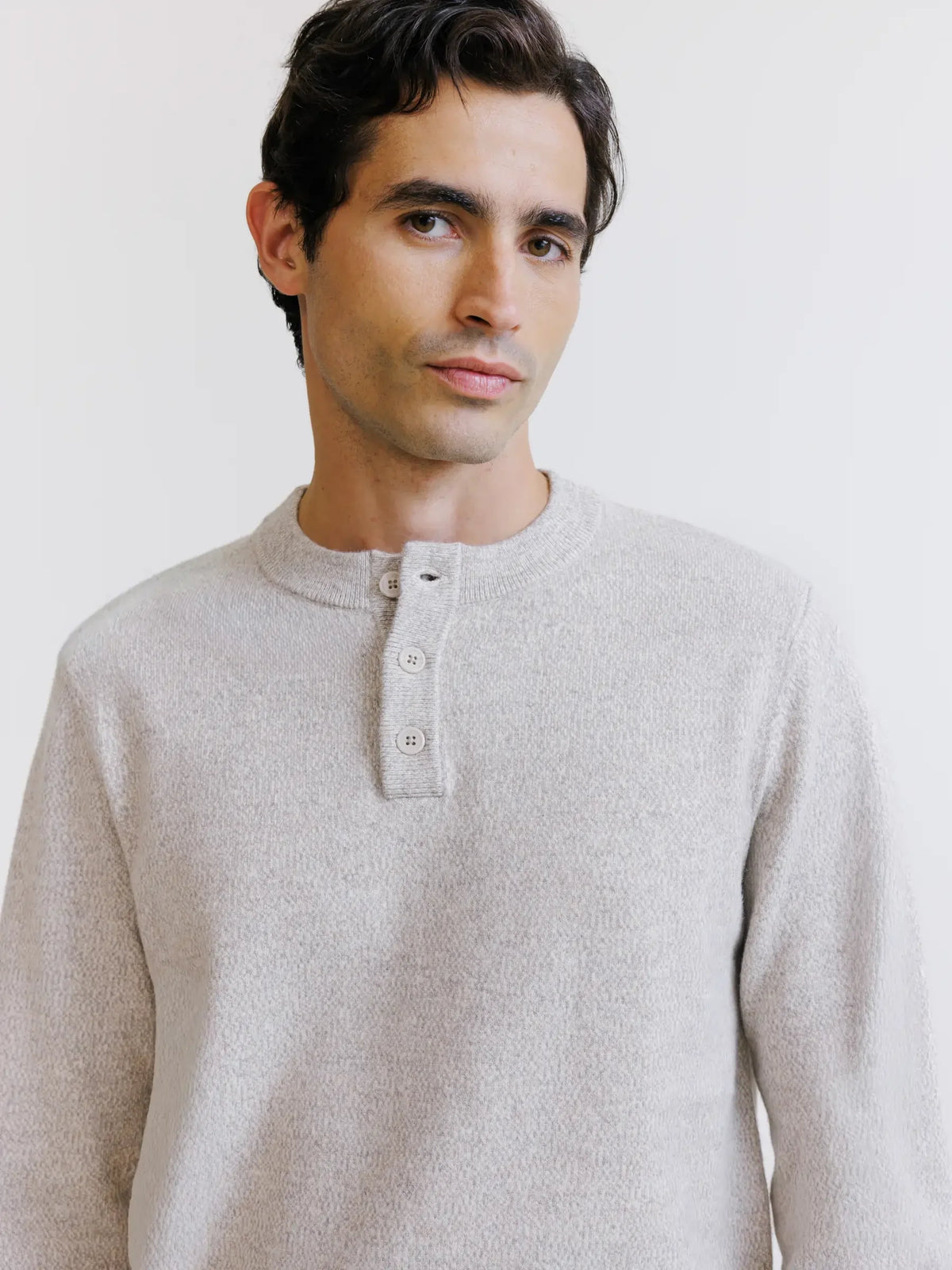 Pull col rond beige - IZAC