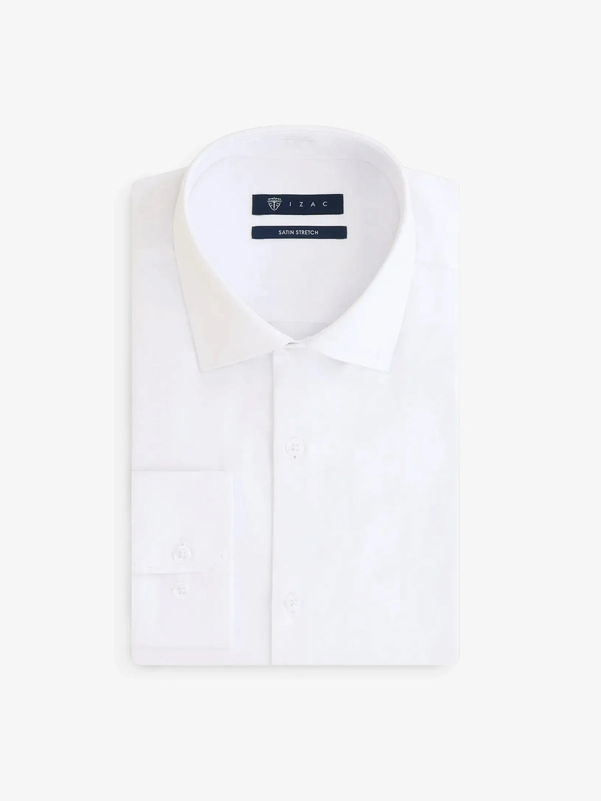 Chemise slim en satin de coton blanche - IZAC