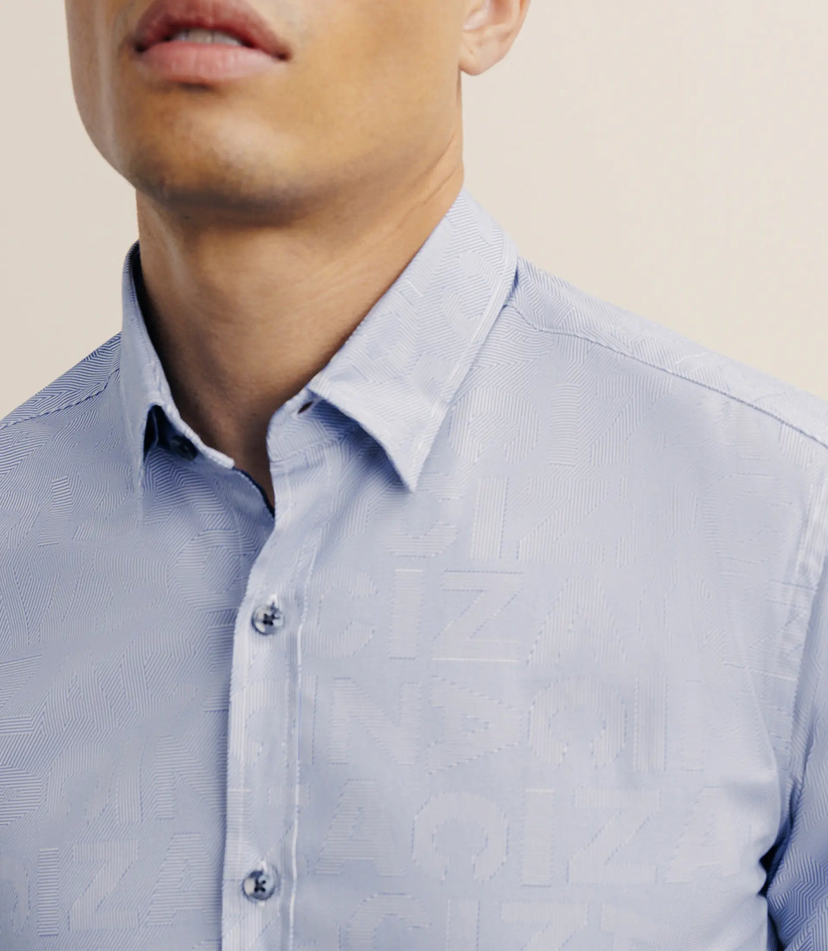 Chemise manches longue droite bleue - IZAC
