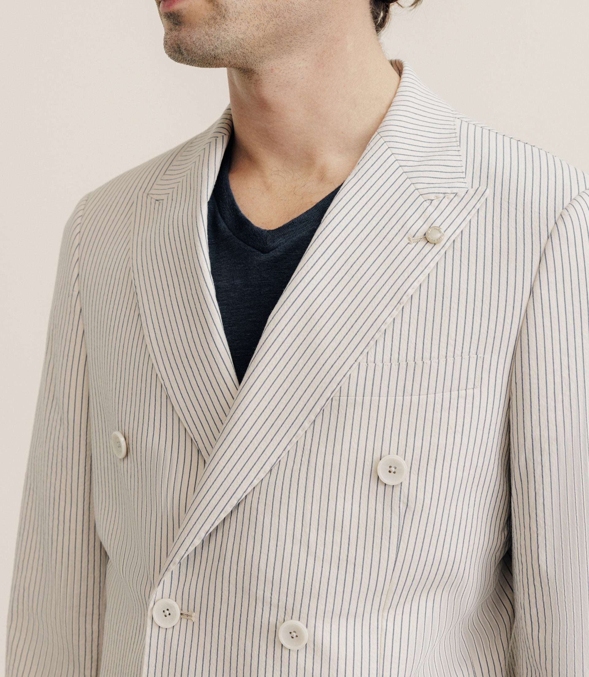 Veste ville croisée 6 boutons beige - IZAC