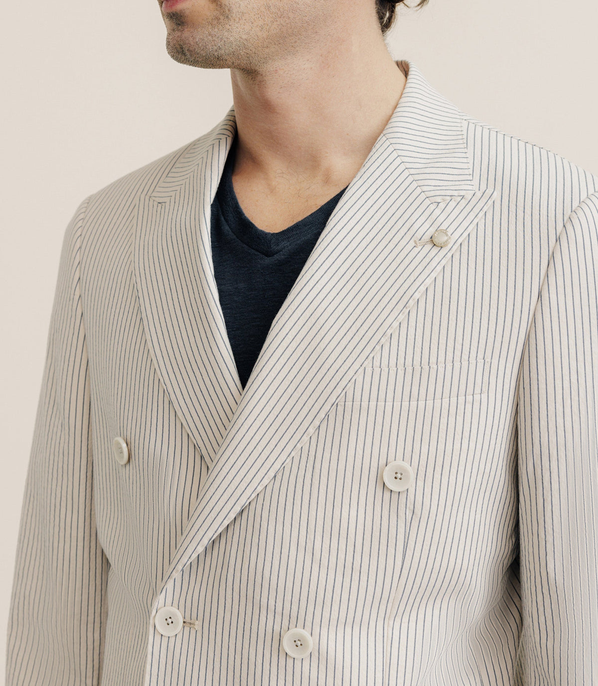 Veste ville croisée 6 boutons beige - IZAC
