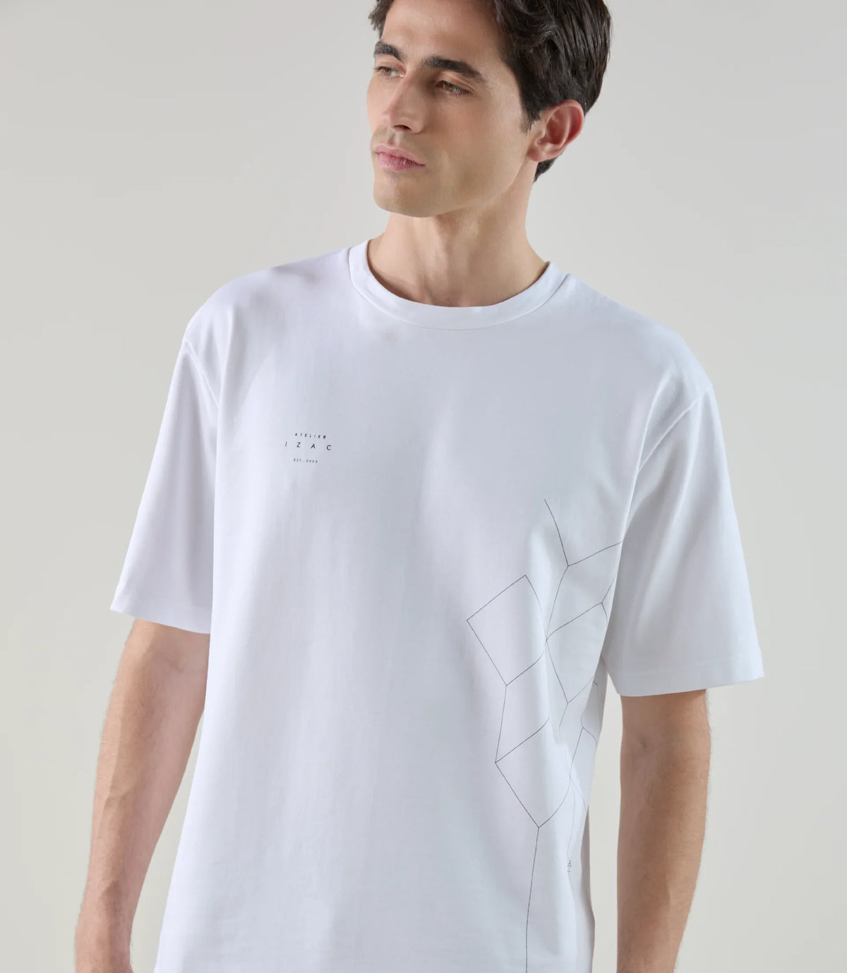 T-shirt oversize col rond blanc - IZAC