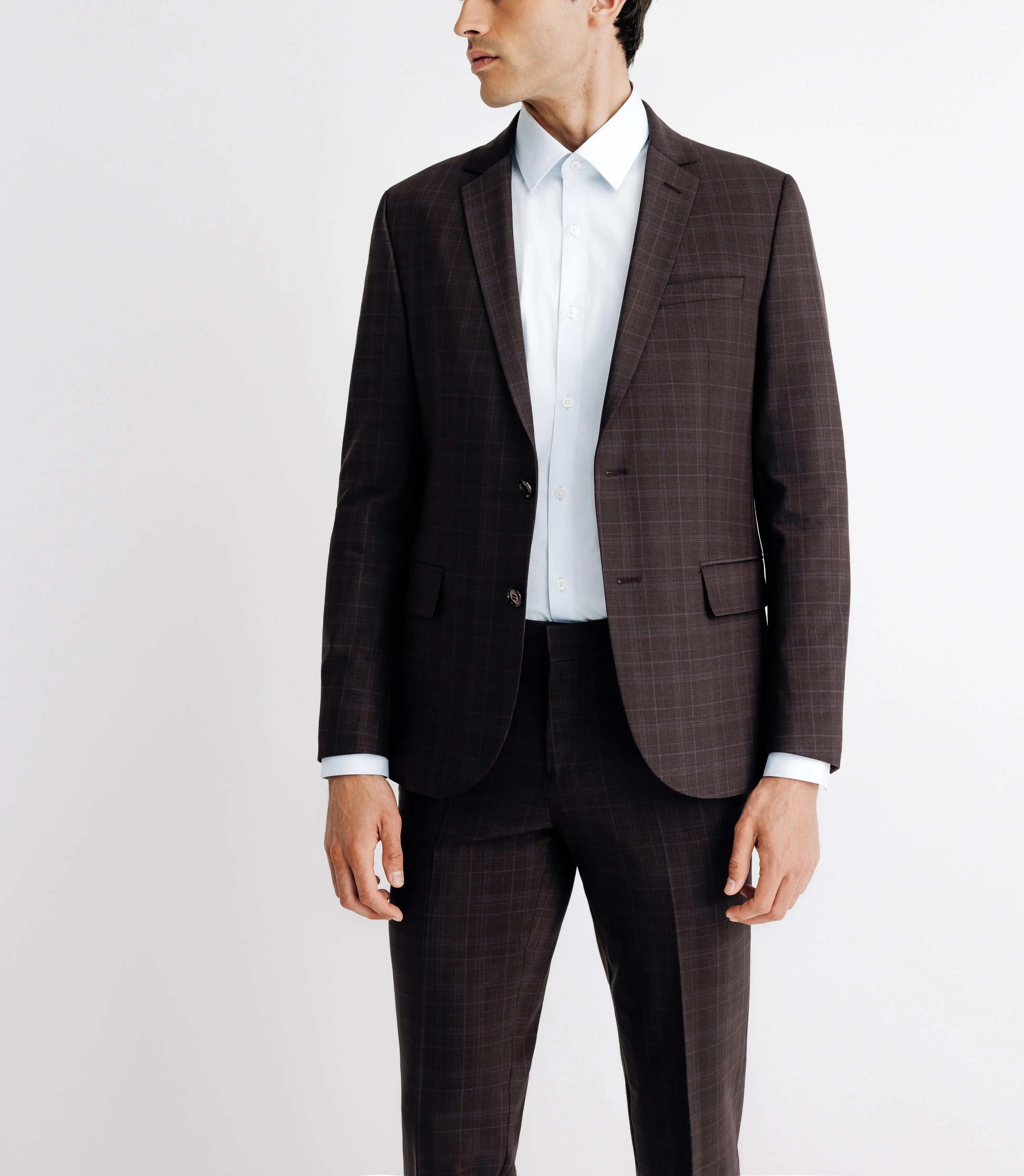 Costume 2 boutons pins fantaisie bordeaux - IZAC