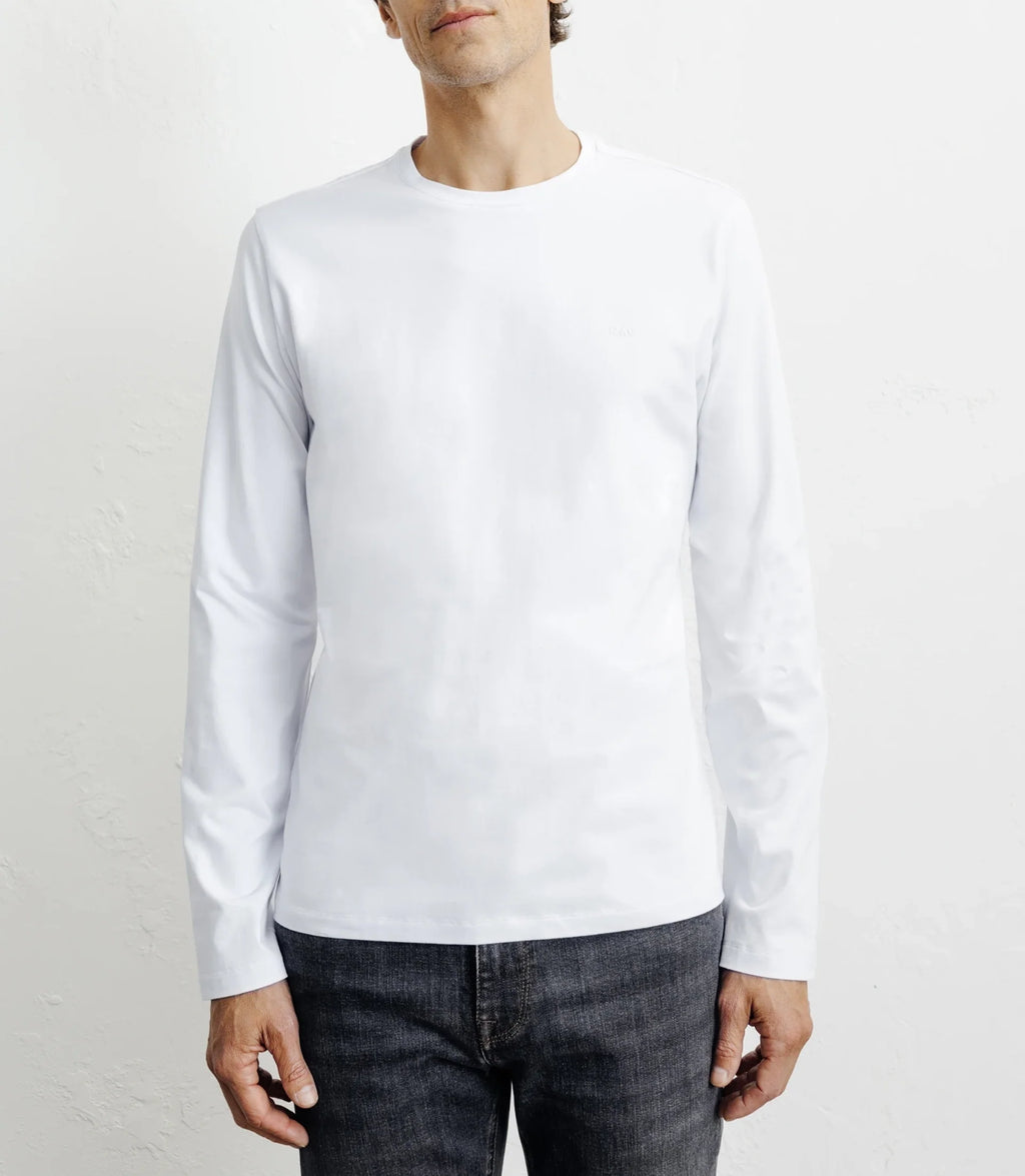 T-shirt col rond manches longues blanc - IZAC