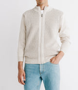 Pull gilet col montant beige - IZAC