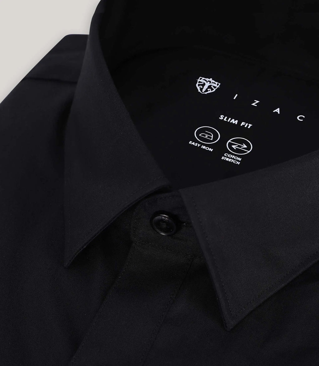 Chemise ville unie noire - IZAC