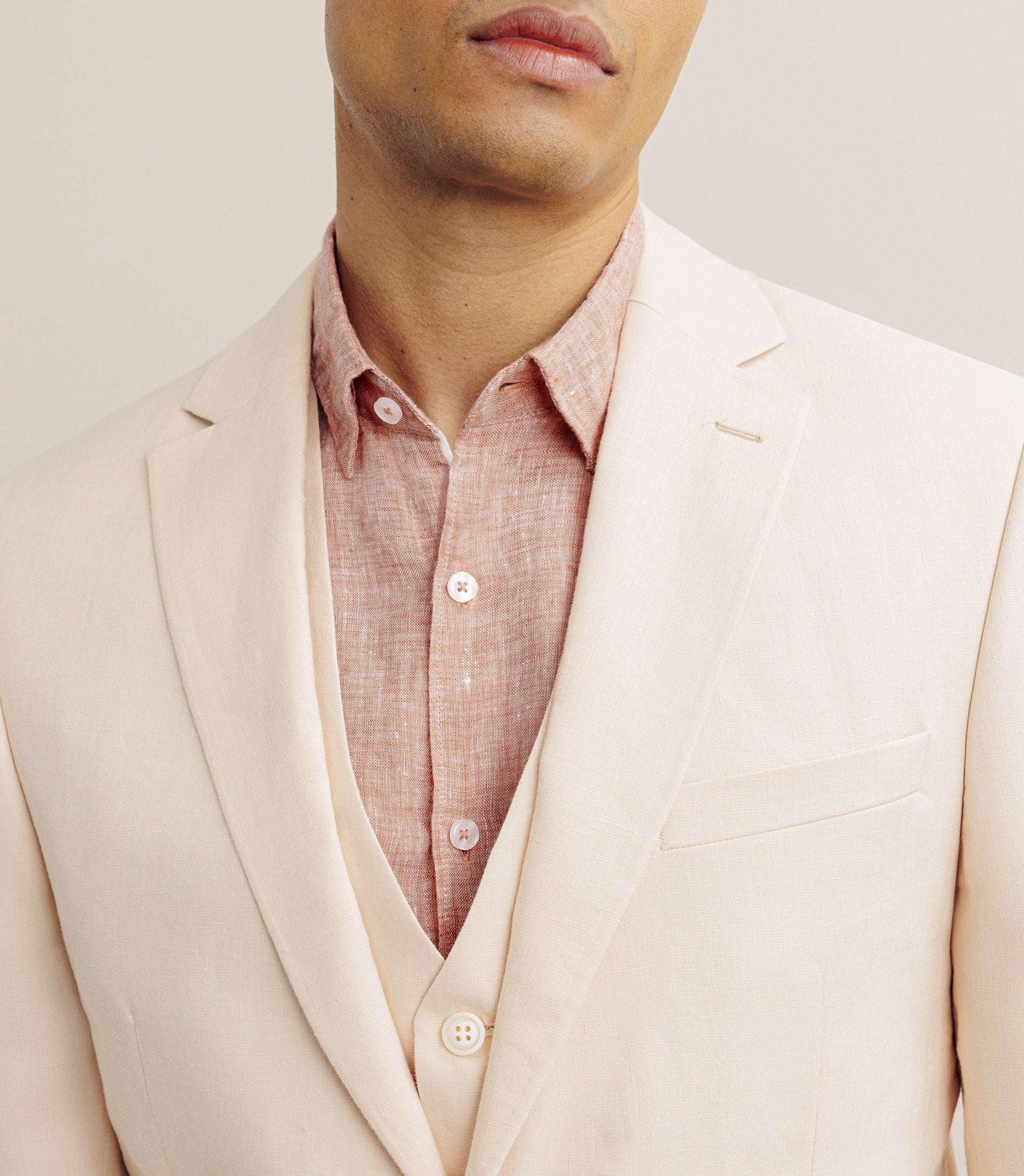 Veste ville 100% lin séparable pêche - IZAC