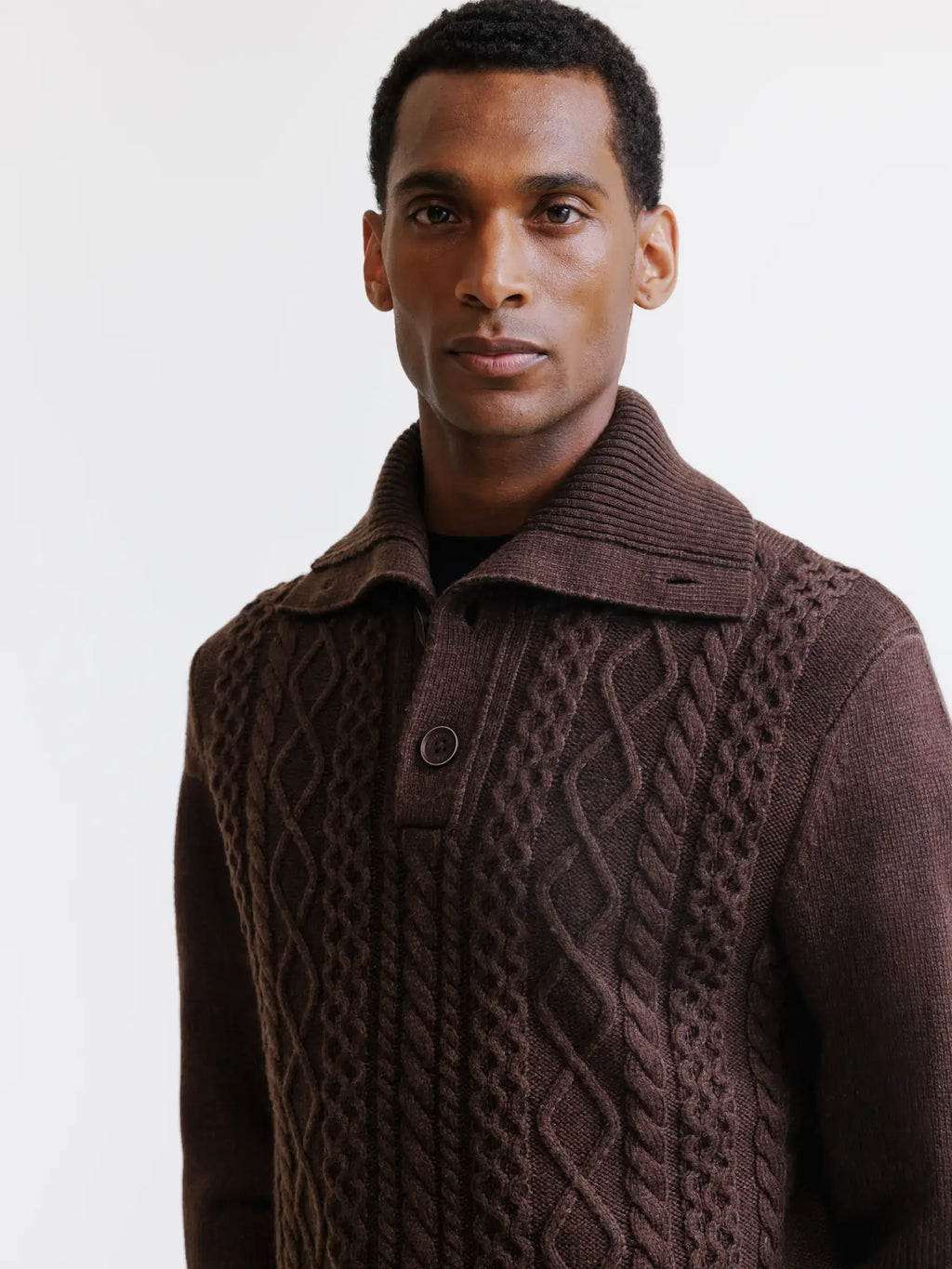 Pull col camionneur chocolat - IZAC