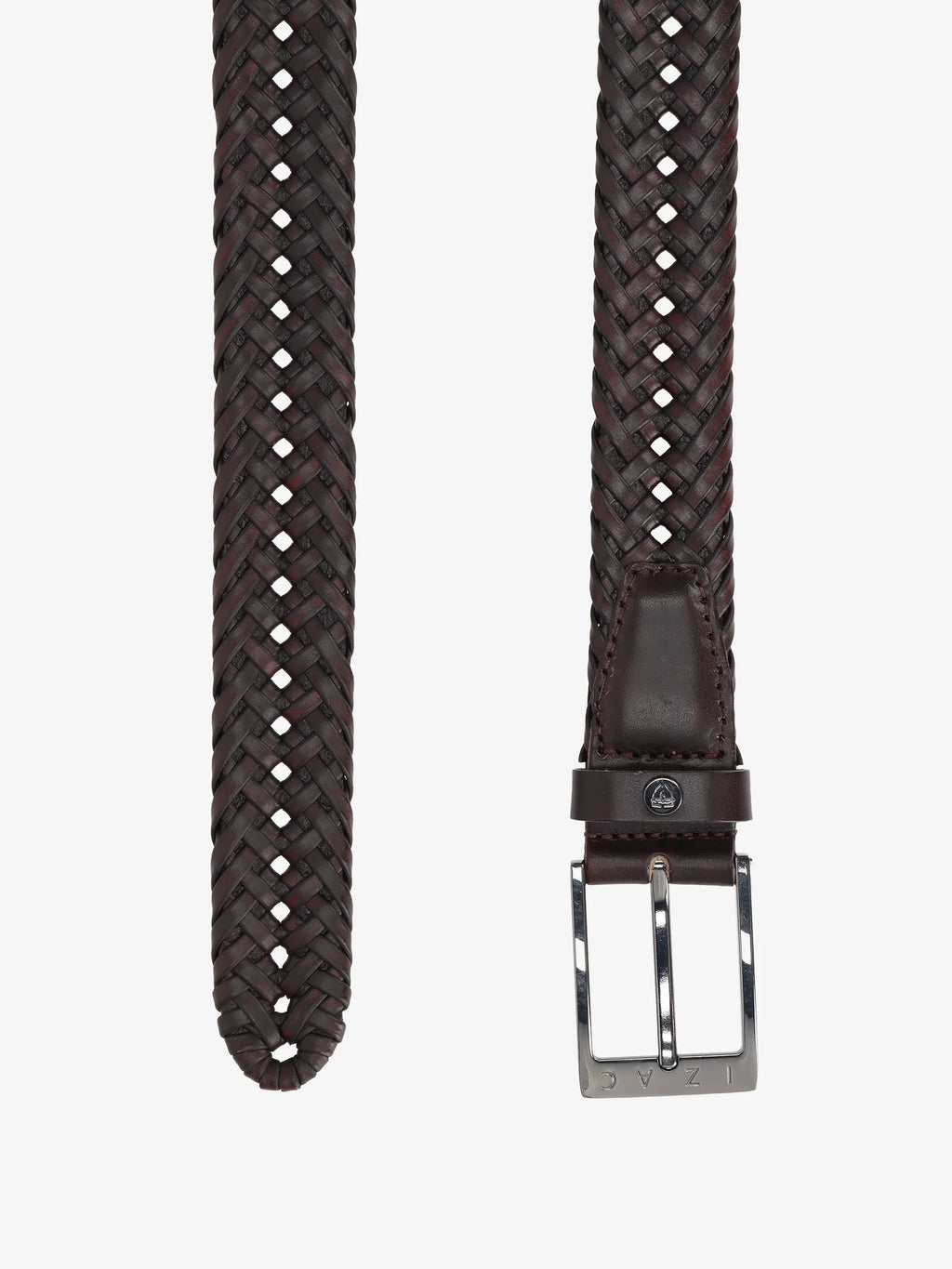 Ceinture tressée en cuir marron - IZAC