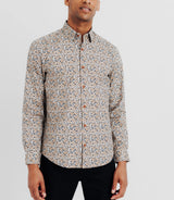 Chemise avec imprimé floral camel - IZAC