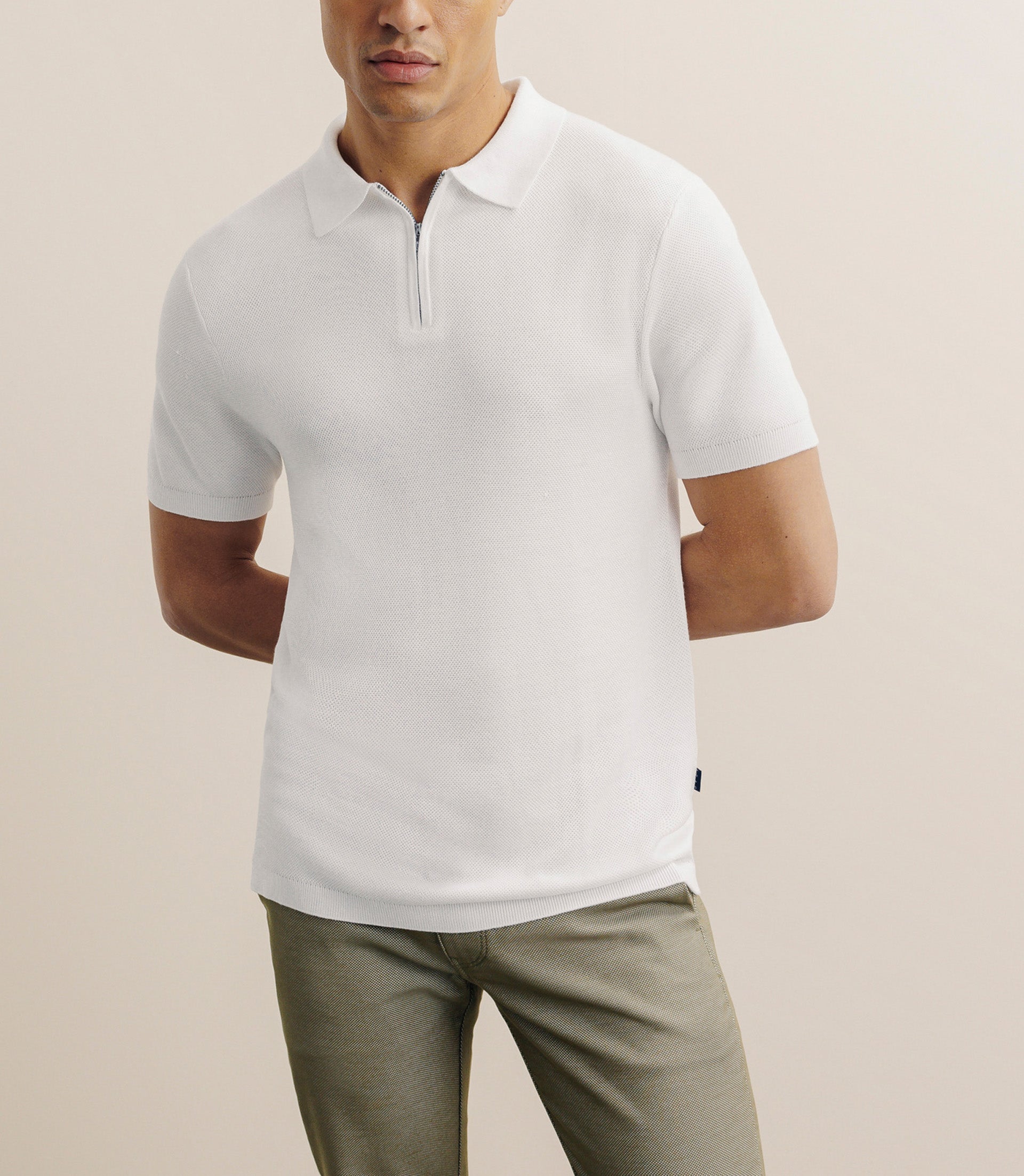 Polo col zip écru - IZAC