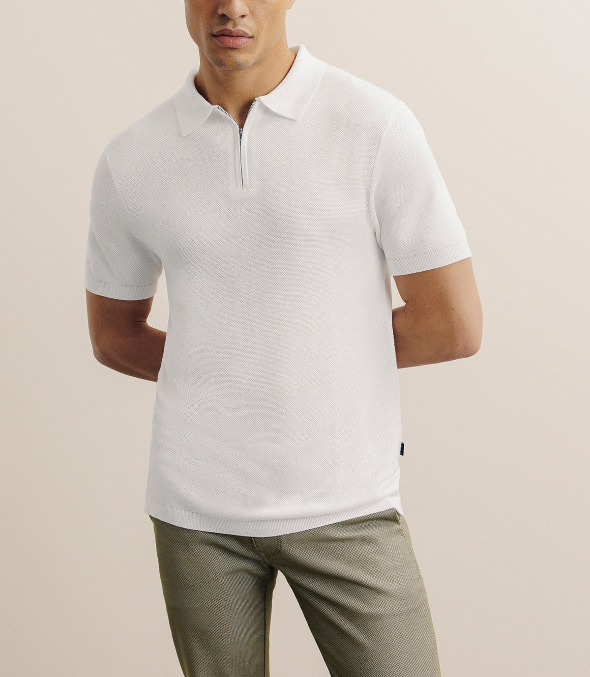Polo col zip écru - IZAC