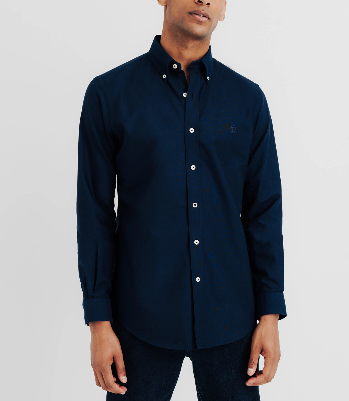 Chemise avec col boutonné marine - IZAC
