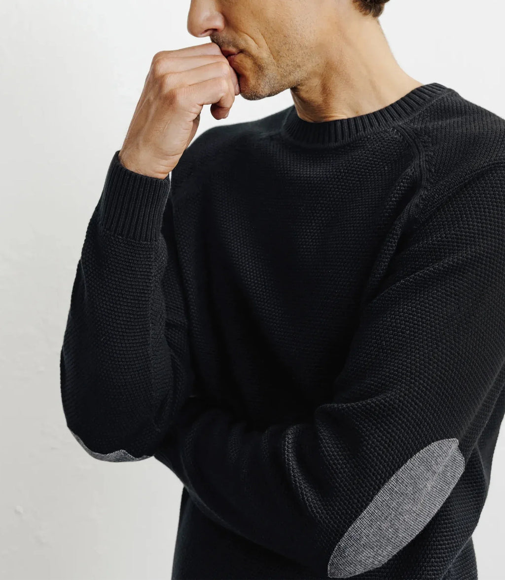 Pull col rond jeux de points noir - IZAC