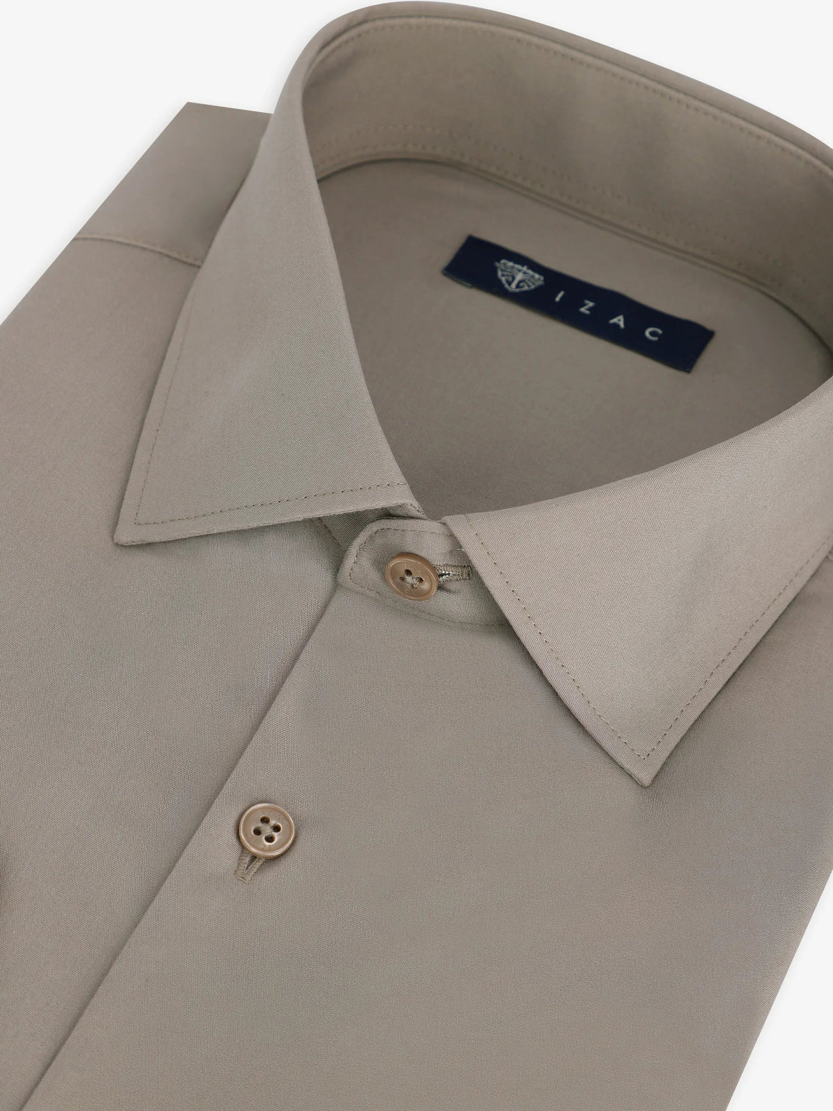 Chemise ville en satin taupe