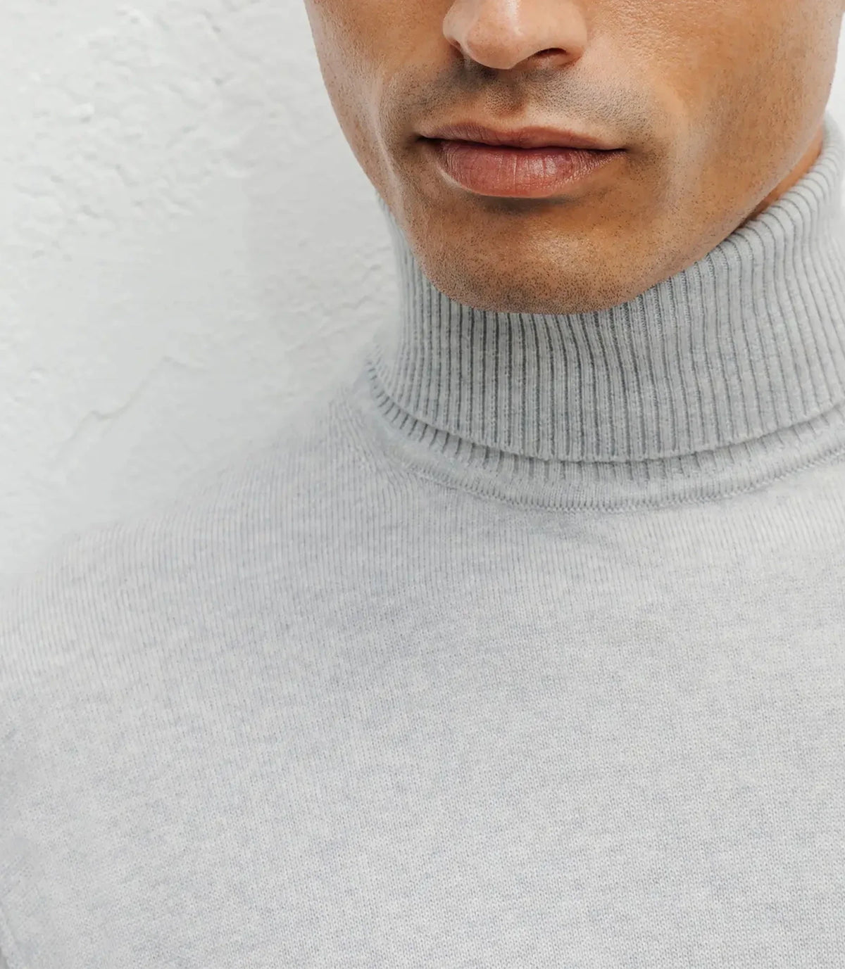 Pull col roulé gris chiné - IZAC