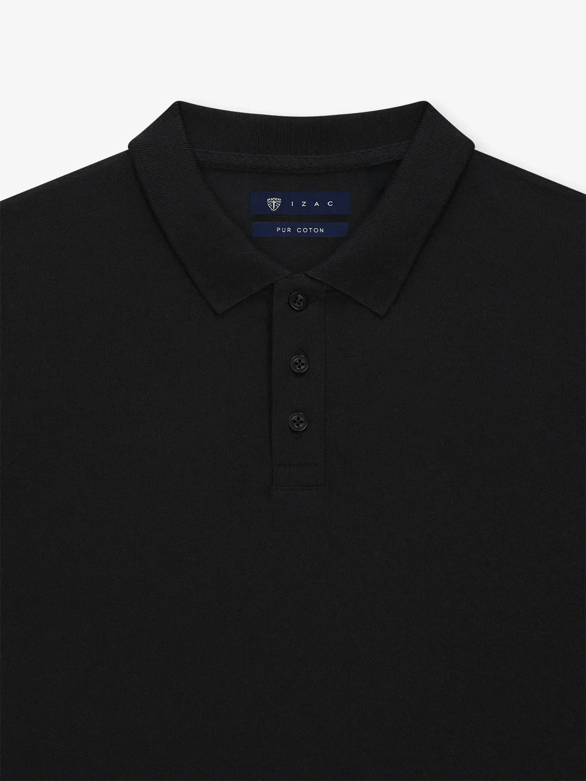 Polo boutonné noir - IZAC