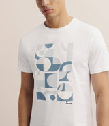 T-shirt print manches courtes blanc - IZAC