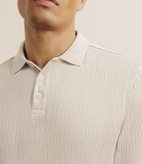 Polo boutonné en jersey beige - IZAC