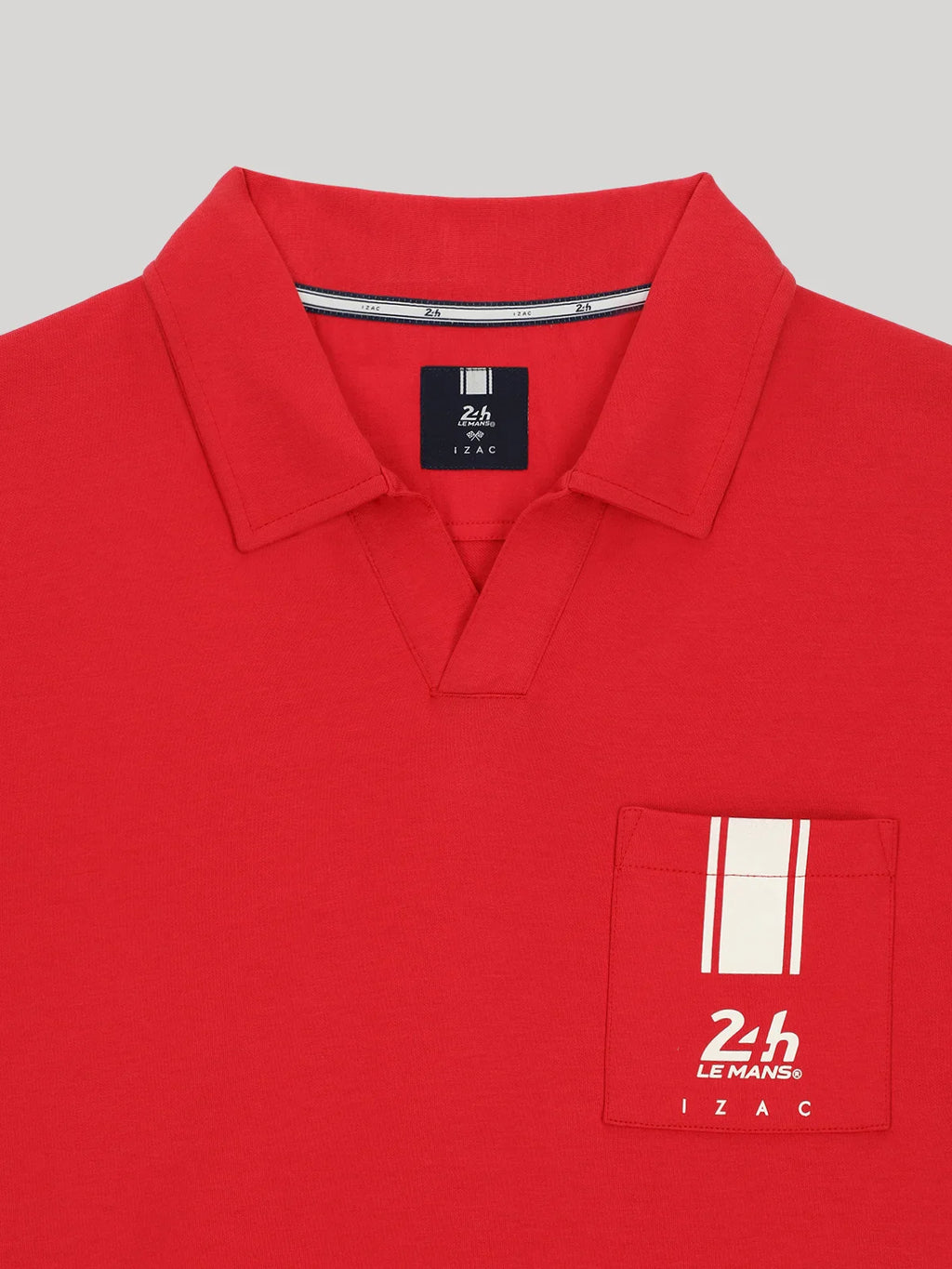 Polo col ouvert rouge 24h Le Mans - IZAC