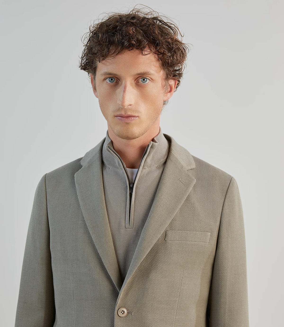 Veste casual en tissu armuré taupe - IZAC