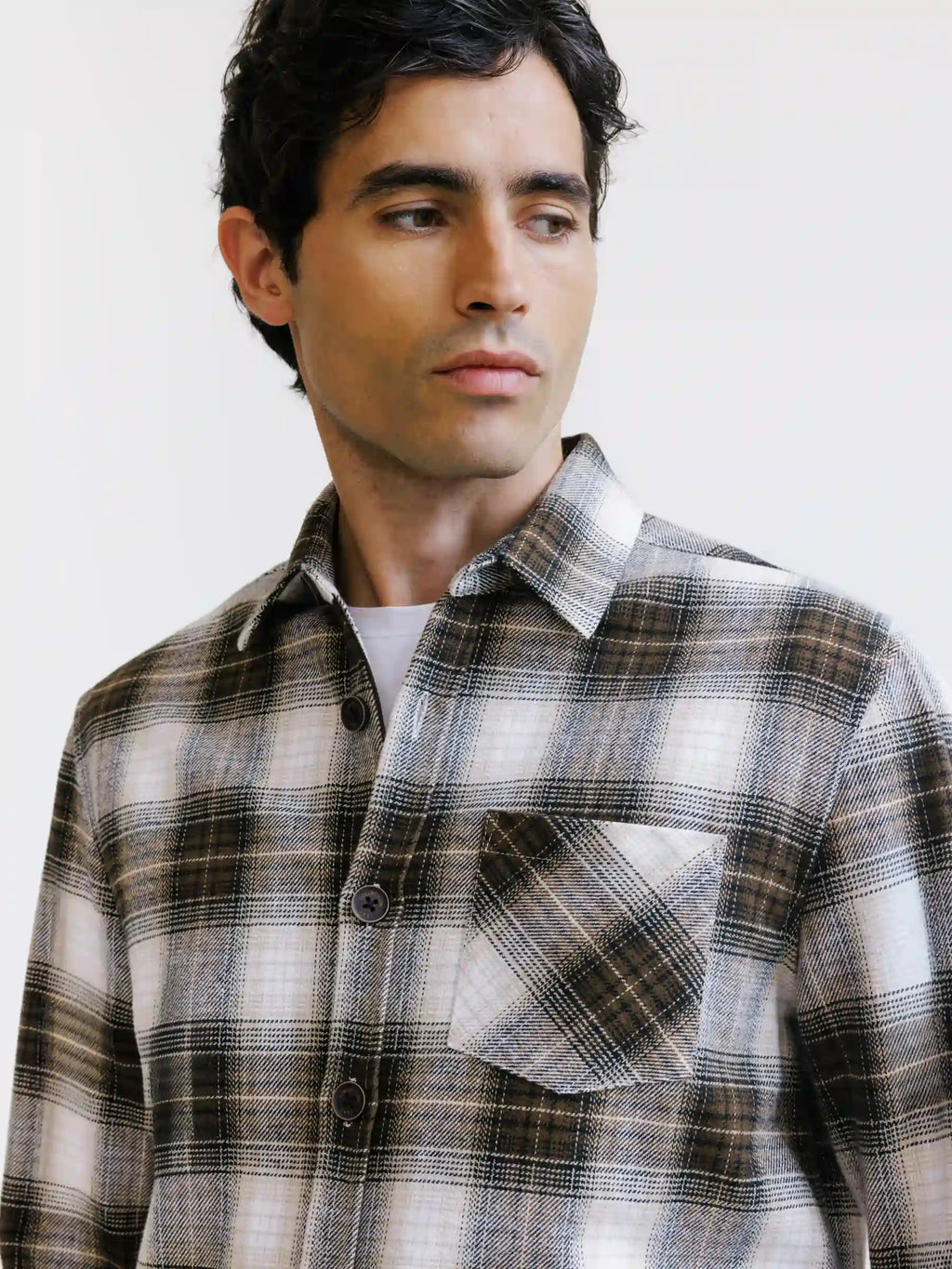 Chemise à carreaux marron - IZAC