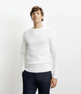 Pull col rond jeux de points ecru - IZAC