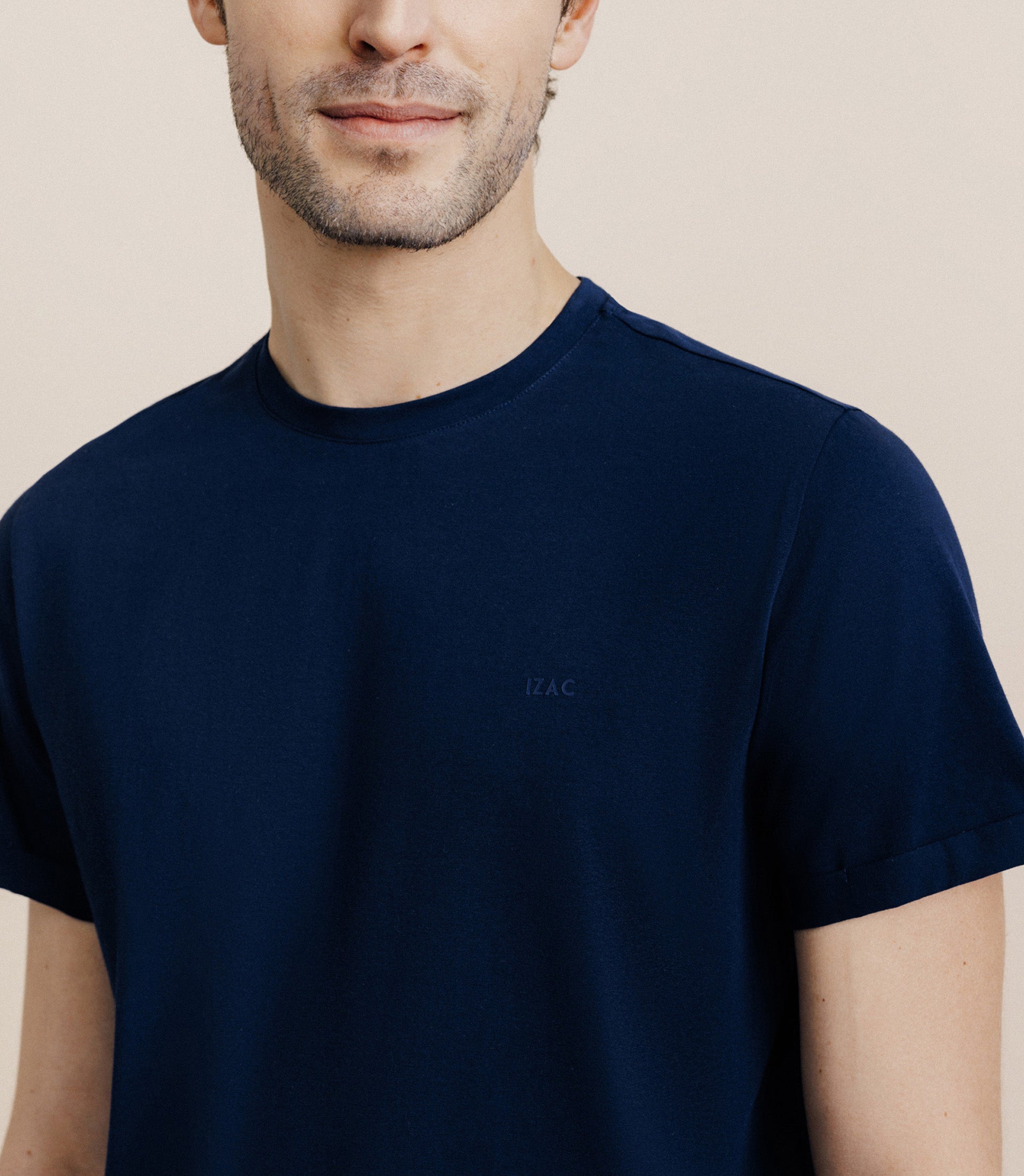 T-shirt col rond marine - IZAC