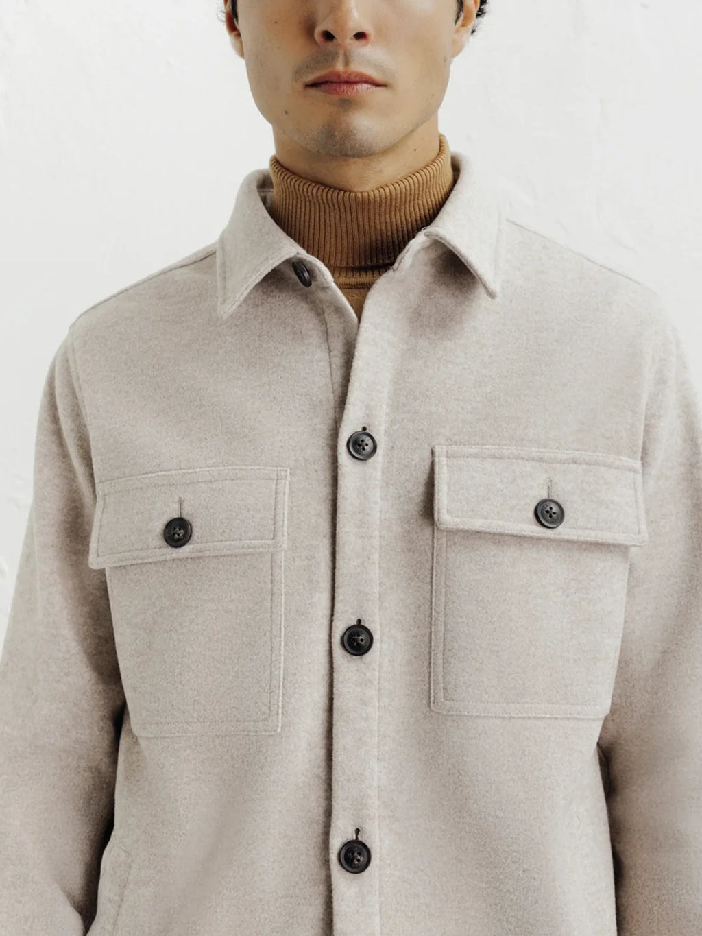 Veste casual col chemise beige - IZAC