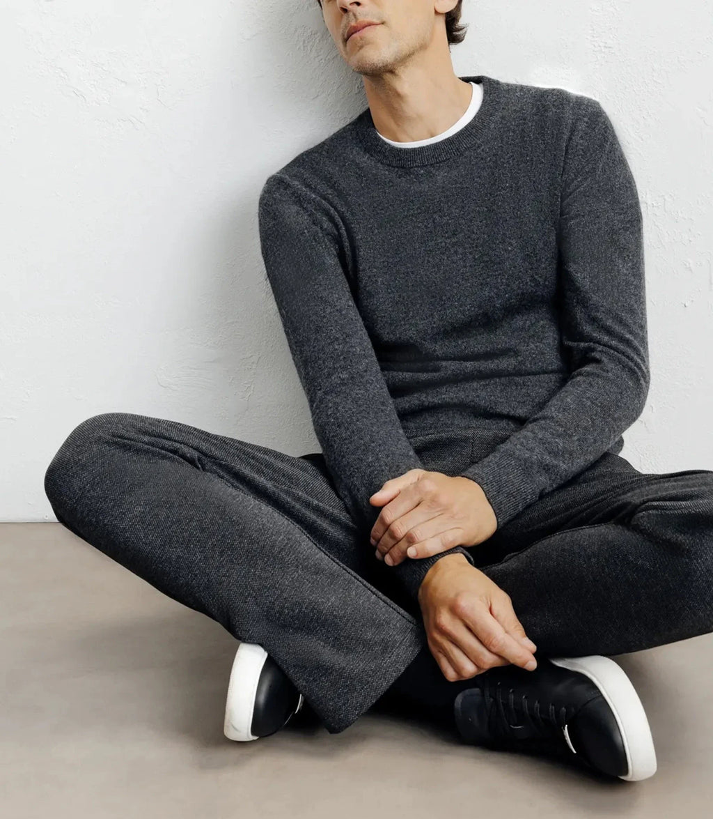 Pull col rond 100% cachemire anthracite - IZAC