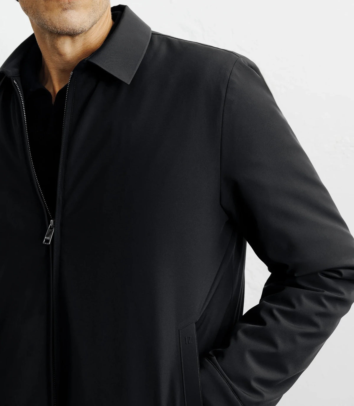 Blouson col chemise noir - IZAC