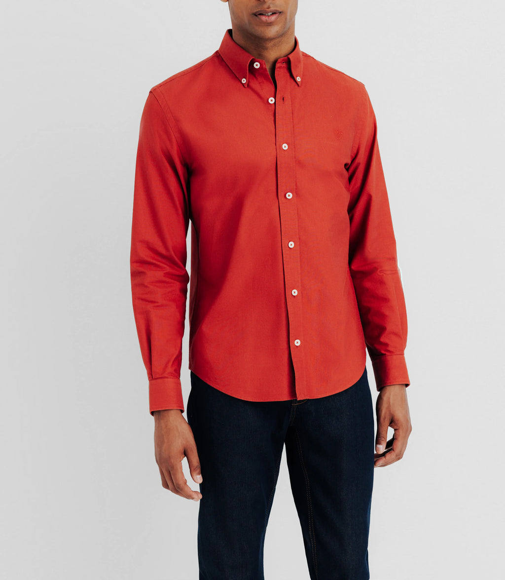 Chemise avec col boutonné orange - IZAC