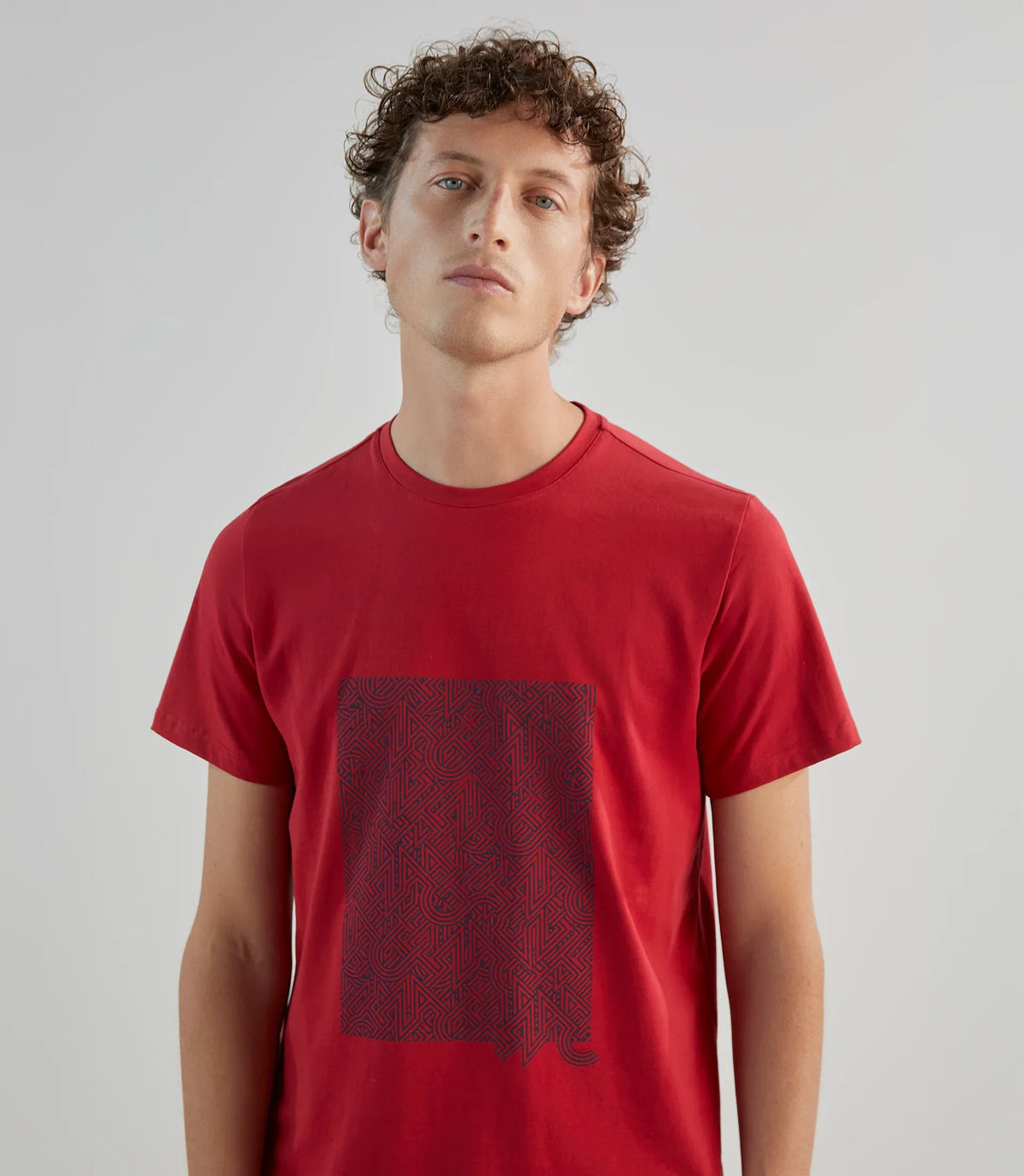 T-shirt à manches courte avec print IZAC rouge - IZAC