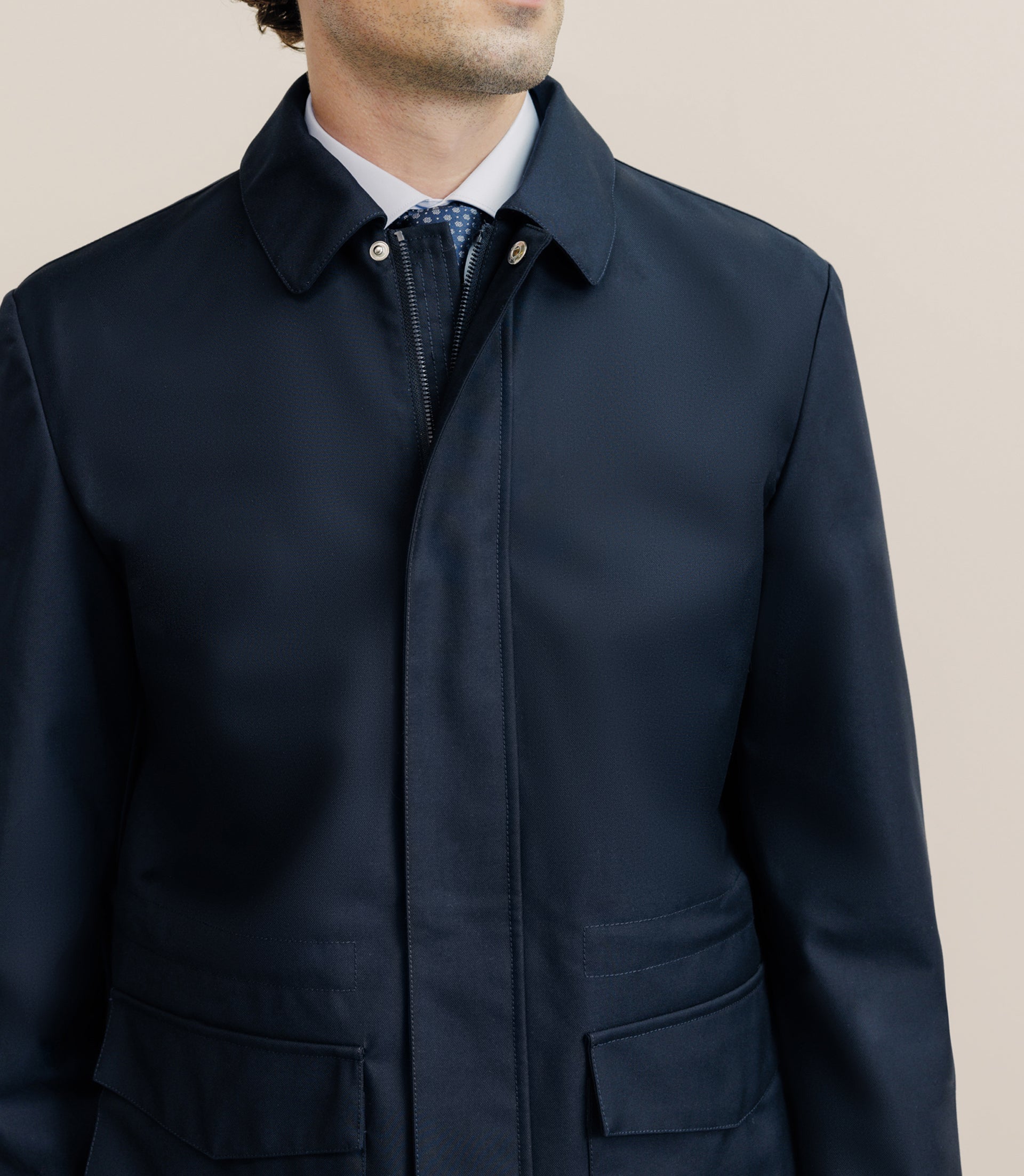 Parka courte 2 poches marine - IZAC