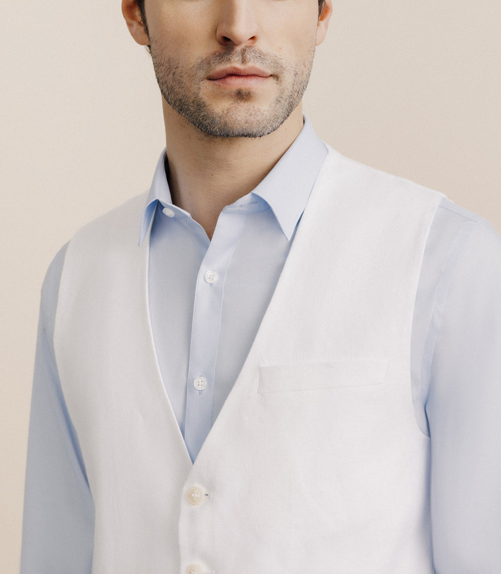 Gilet 100% lin blanc - IZAC