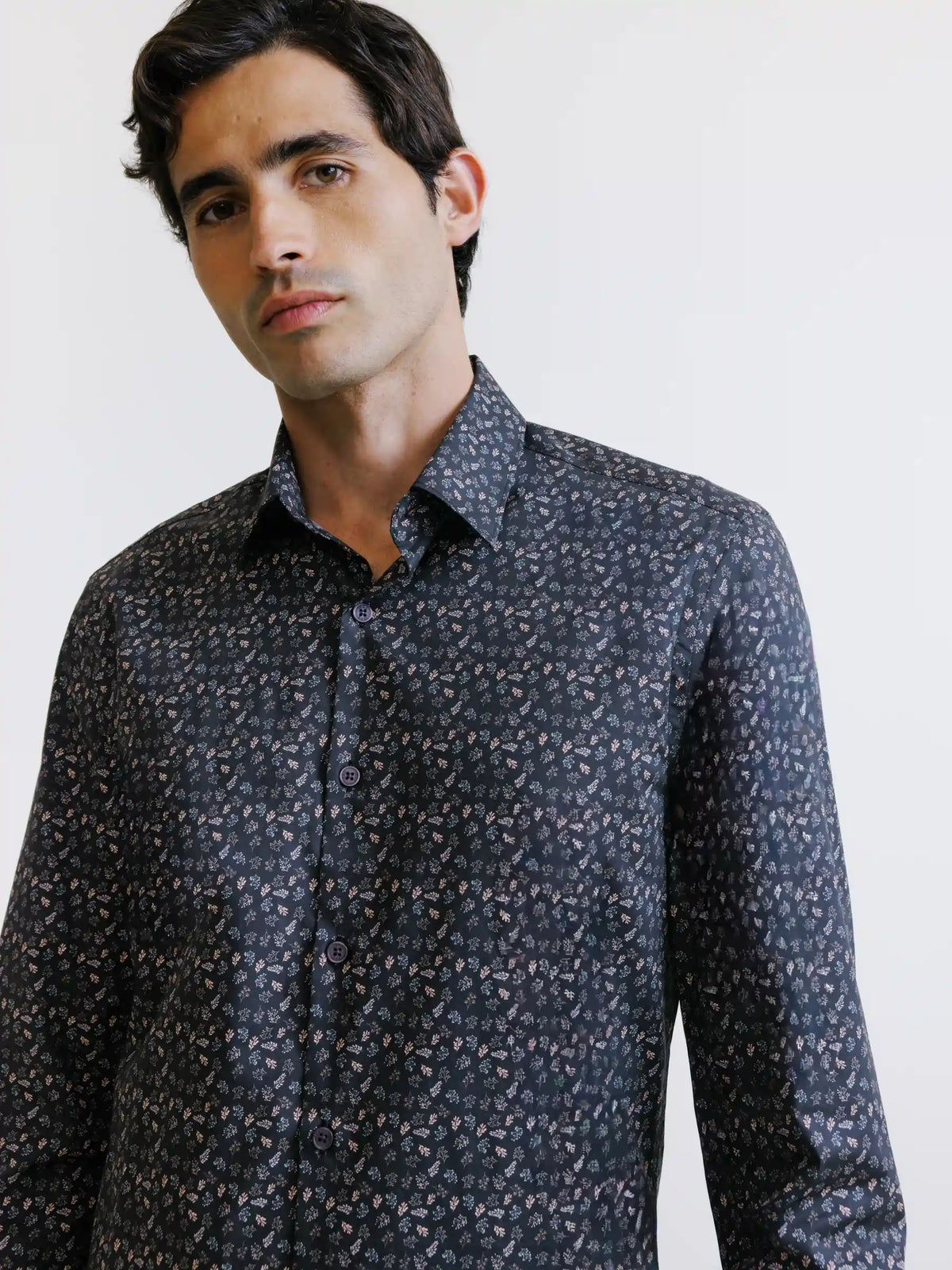 Chemise fantaisie marron - IZAC
