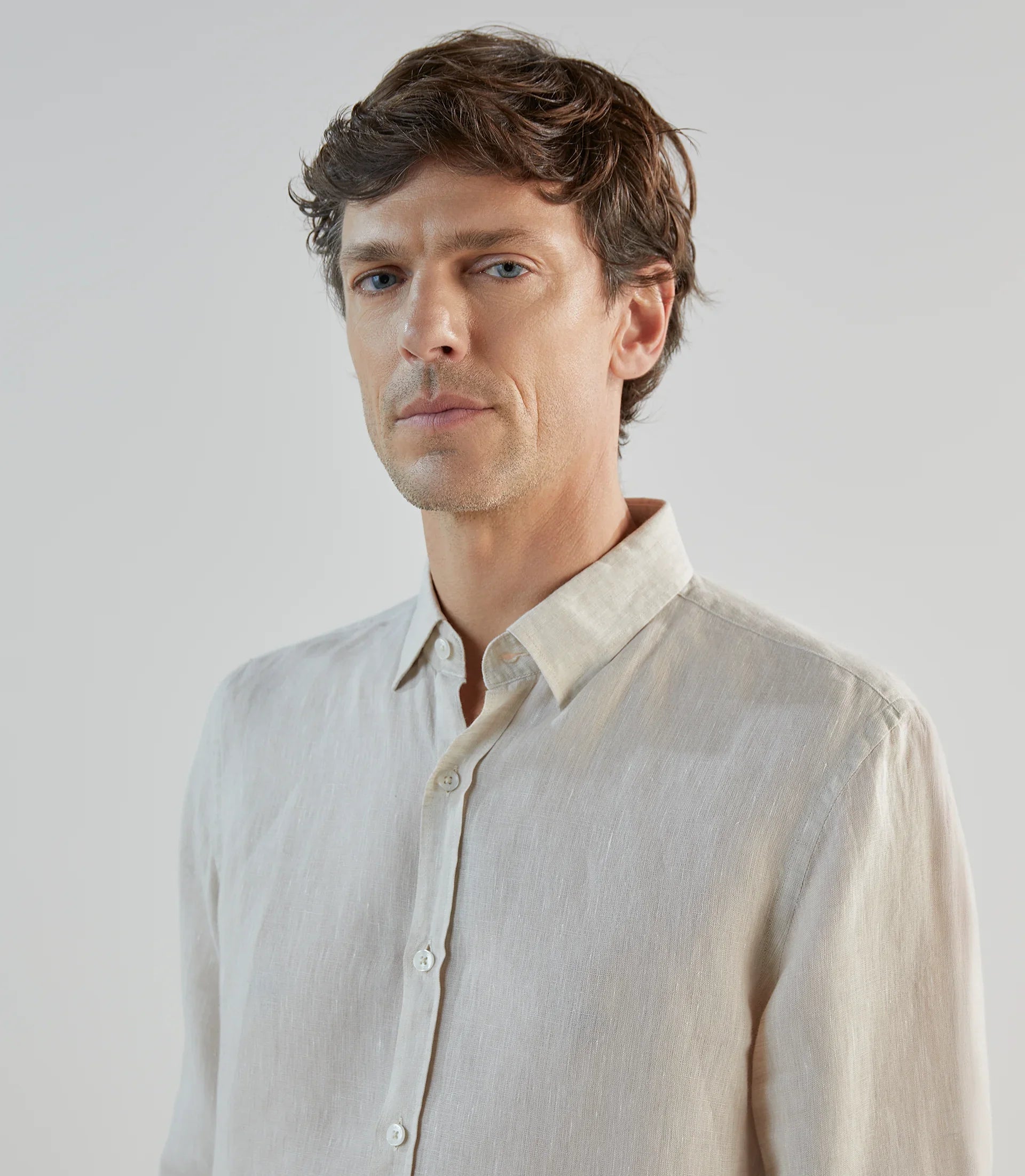 Chemise 100% lin beige - IZAC