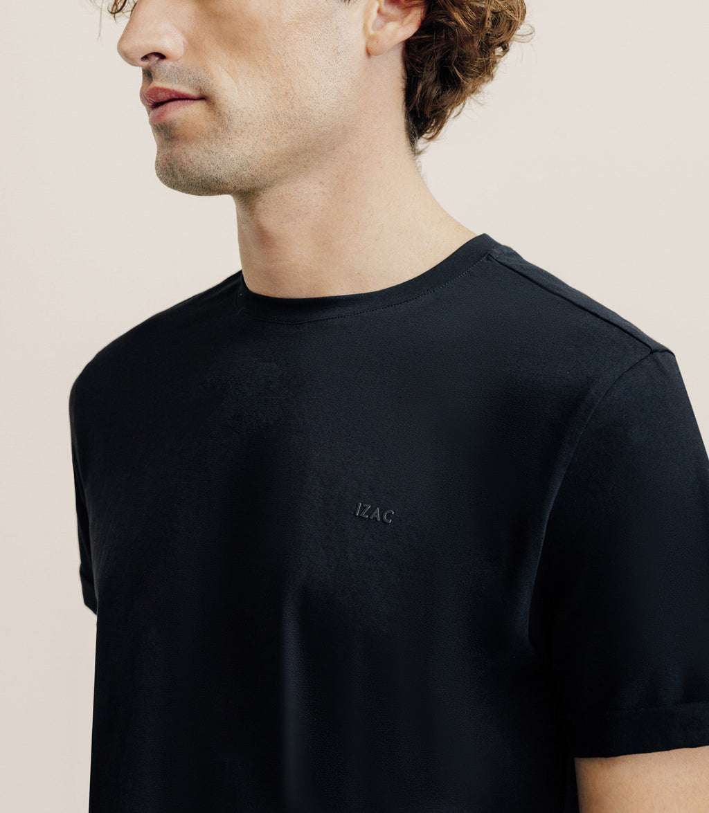 T-shirt col rond noir - IZAC
