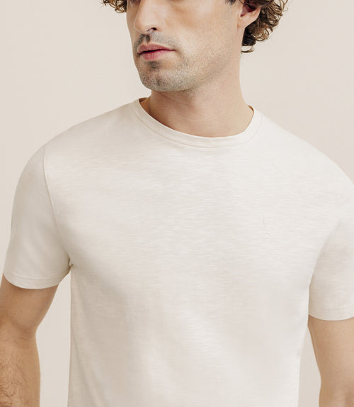 T-shirt col rond beige - IZAC