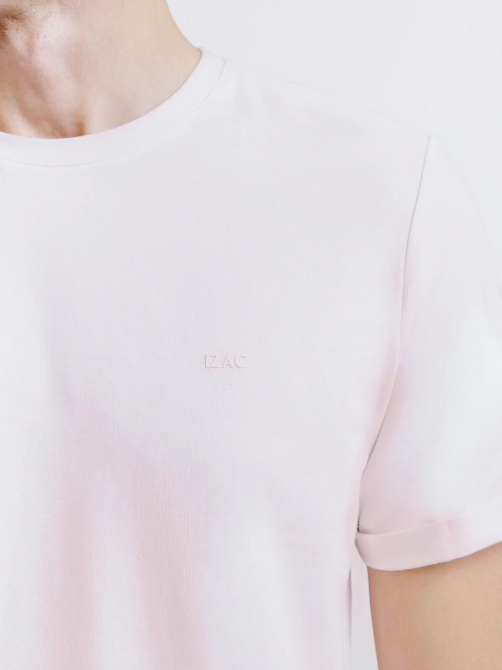 T-shirt col rond rose clair - IZAC