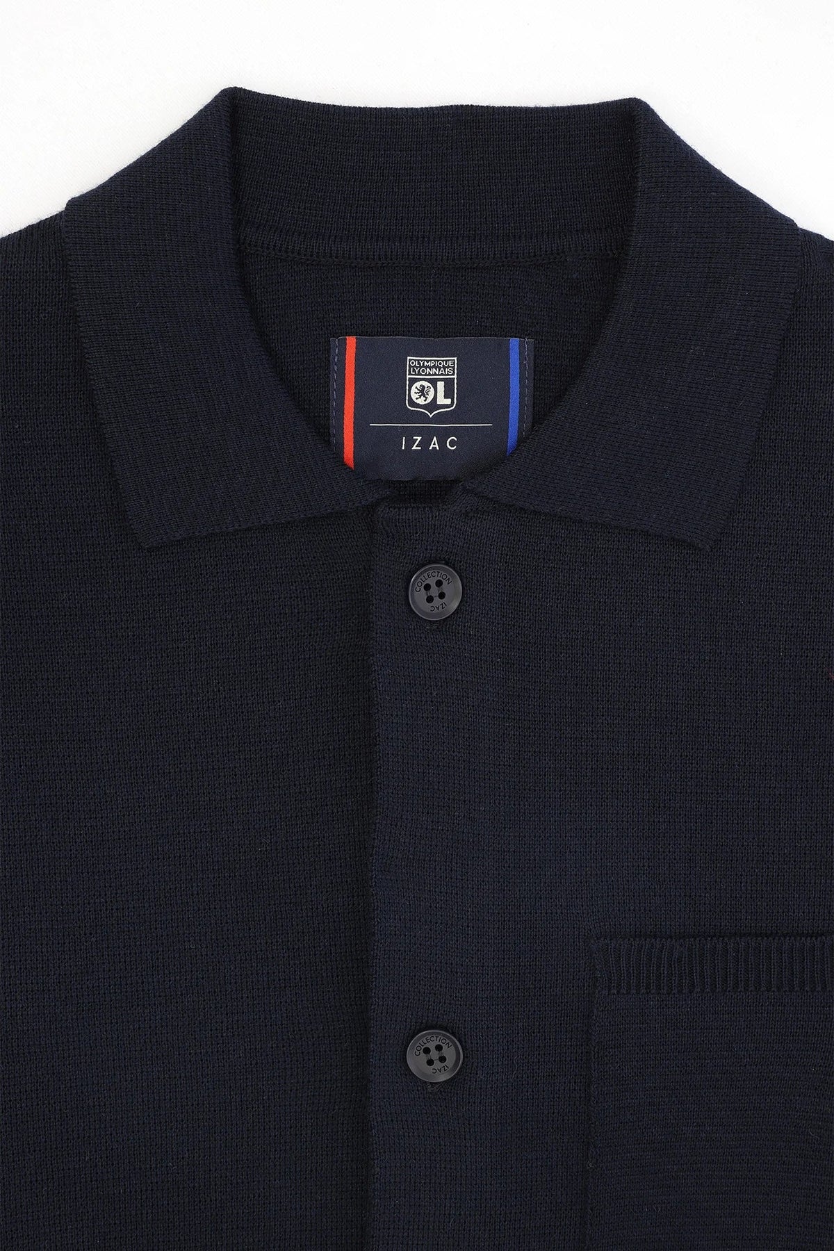 Cardigan surchemise en maille boutonné marine - IZAC
